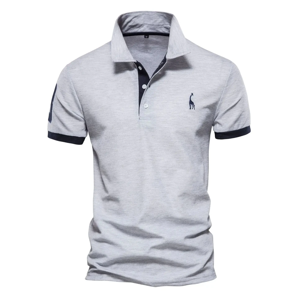 Pánske módne retro dvojstové pólo 2024 Summer Retro Street Sports Sports Loose Priedušné cvičenie