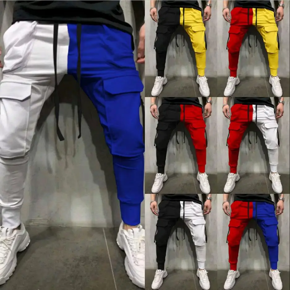 Pánske nohavice Weatpants Hip Hop Roggers CARGO PANTS Men Príležitostné nohavice módne tlačidlá nohavice Streetwear Pantalones hombre K107