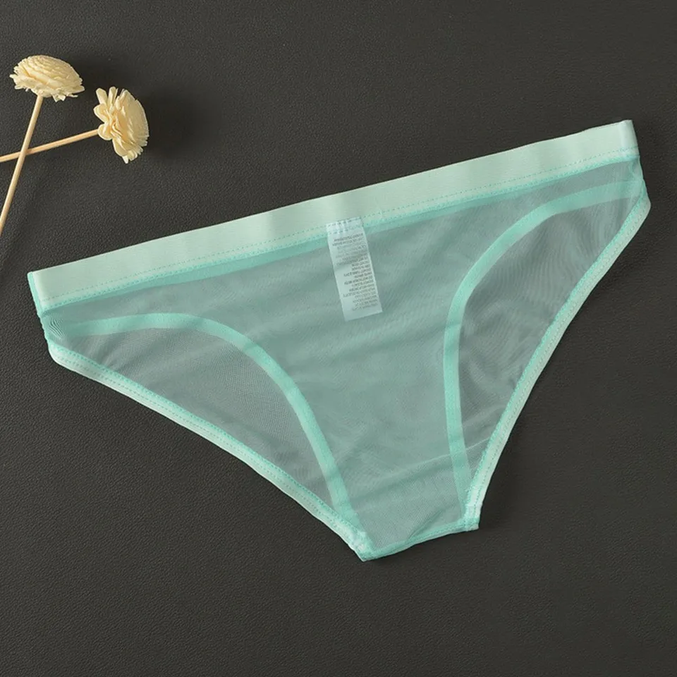 Pánske nohavičky s nízkym vzostupom spodnej bielizne Sexy priedušné sieťové remene Vidíte cez spodnú bielizeň sissy u konvexné vrecko spodky nohavičky