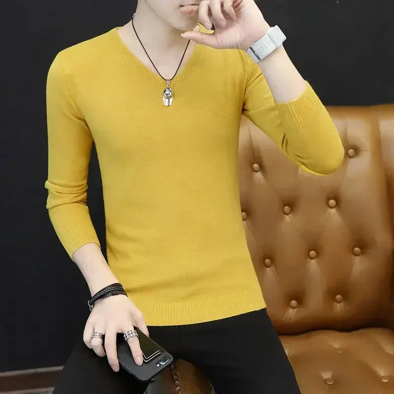 Pánske oblečenie v krk pletený sveter samec zelených pulloví hladké klasické japonské retro topy ťahať nadmernú bavlnu novú v nadmerne fit x