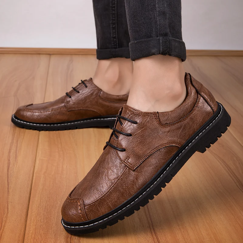 Pánske okrúhle prsty na špičke Módne minimalistické gentleman Svadba Denná kancelária Outdoor pre voľný čas obchodné topánky