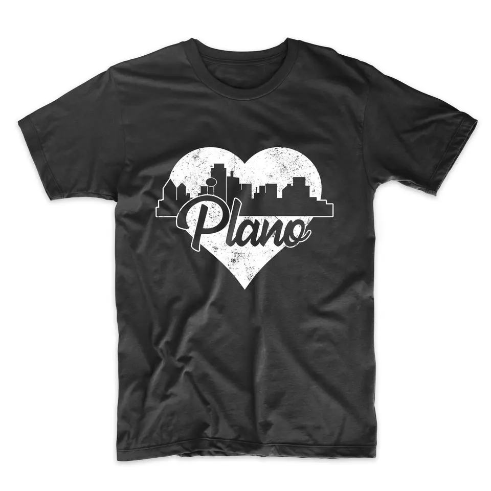 Pánske plano t tričko Retro Texas Skyline srdce zúfalo