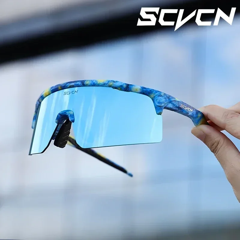 Pánske polarizované slnečné okuliare SCVCN Cyklované okuliare Photochromické cyklistické slnko pre MTB UV400 GOGGLES Žen