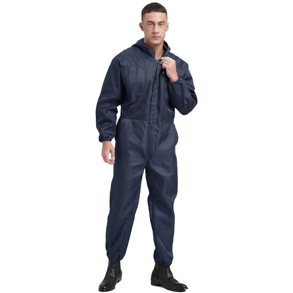 Pánske pracovné kombinézy Dustodeproof s kapucňou mechanika pracovné oblečenie Lightweight Zipsuits.