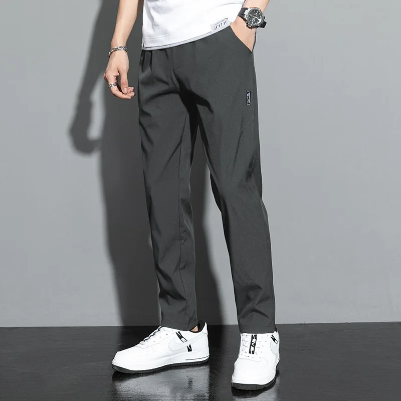 Pánske príležitostné nohavice Business Stretch Slim Fit Elastic pás jogger Kórejský klasický modrý čierny šedý mužský značkový nohavice