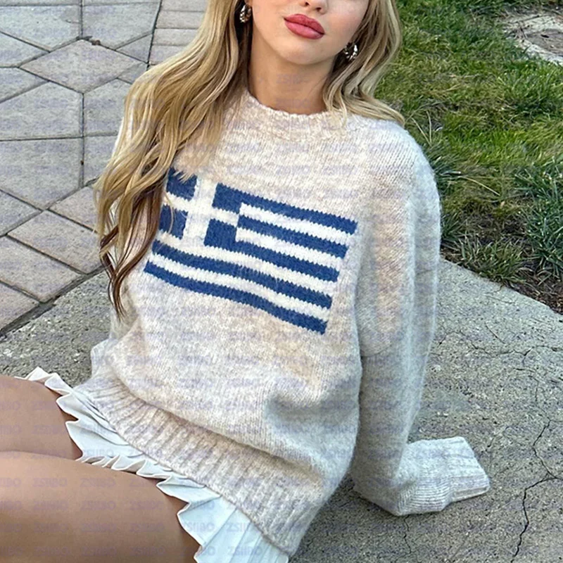 Pánske pullové svetre Kreatívne pruhy Dámske pletené streetwear nadrozmerné nadmerne nadmerne