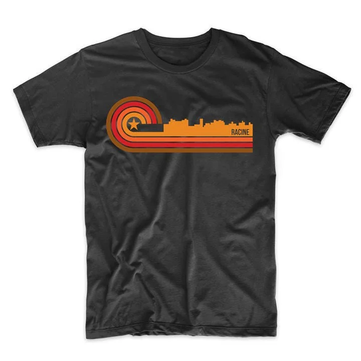 Pánske rasové tričko retro štýl Wisconsin Skyline wi