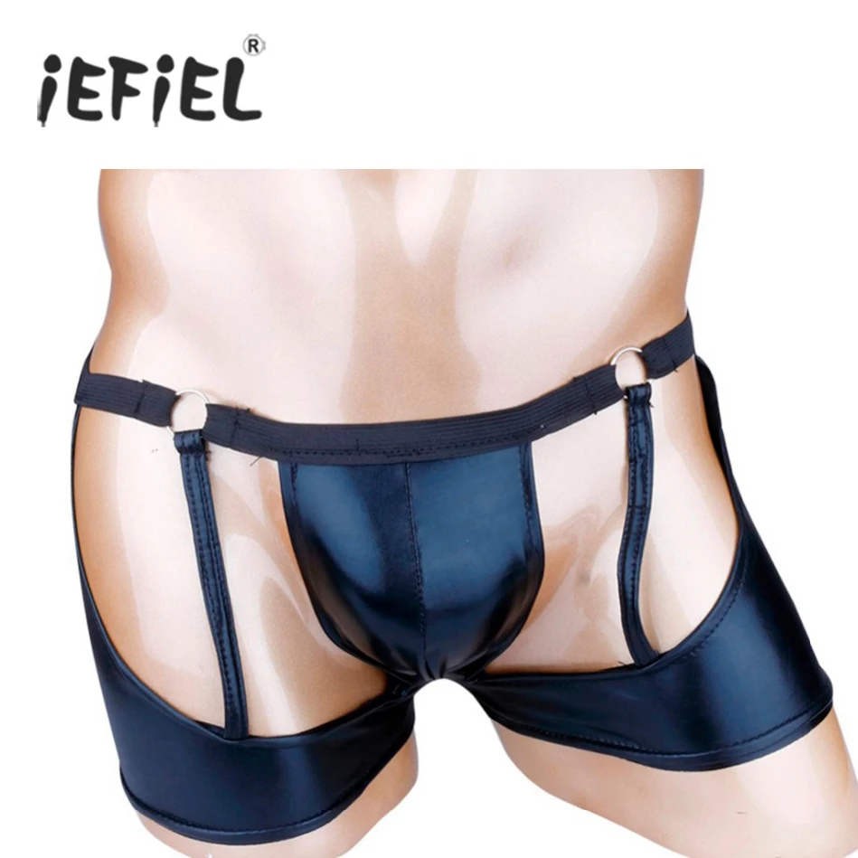 Pánske sexy patentské kožené boxerky šortky jockstraps puzdro spodná bielizeň spodná bielizeň gayov