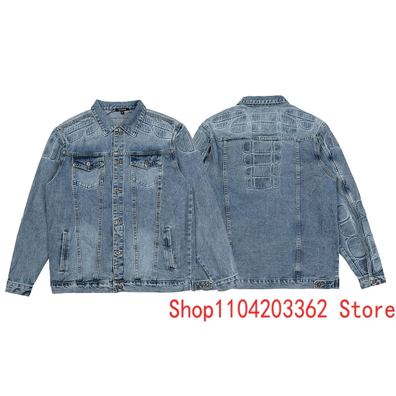 Pánske streetwear Seasee6 Denim bunda Nový rapper hip hop štýl Jean Clothing 2024 módny trend Kanye West Coat