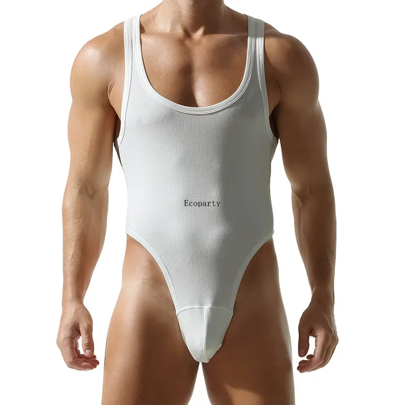 Pánske top s jedným kusom číry mriežkový wrestling singlet kombinéza kombinézy trosky mini tangé briefs podskupiny Lancerie spodná bielizeň
