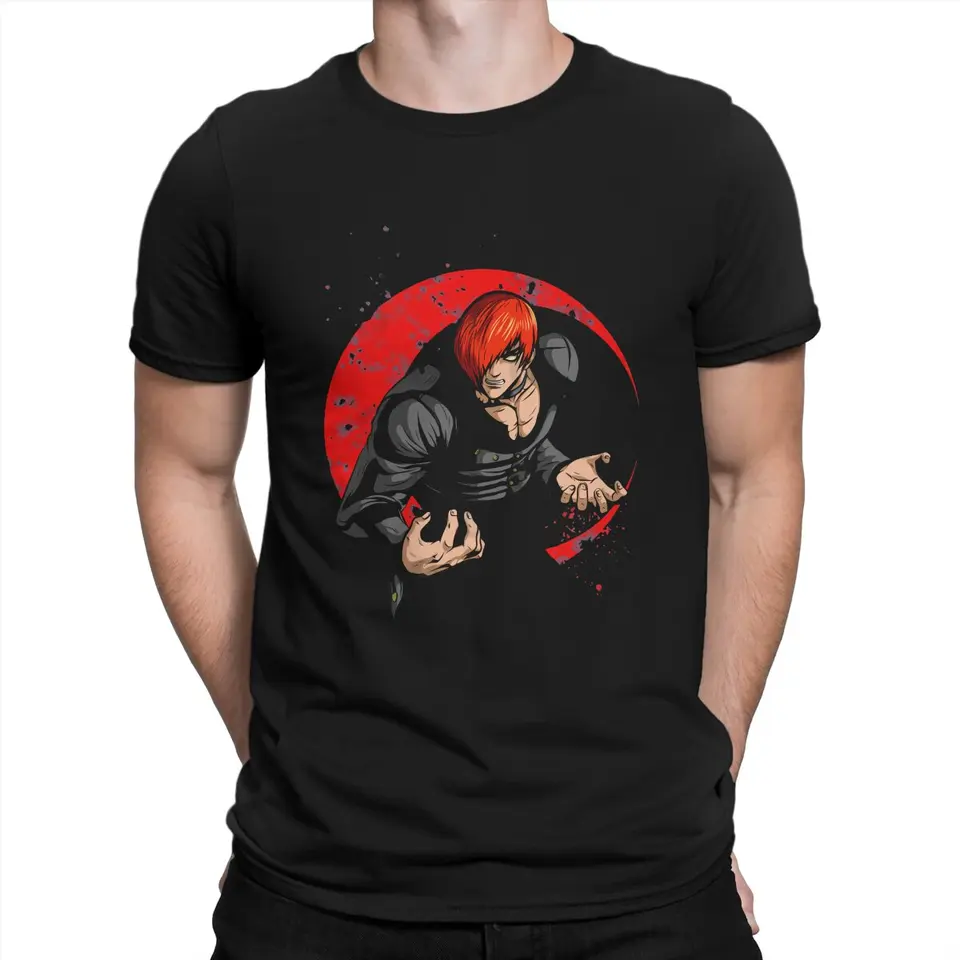 Pánske tričko Iori Yagami Tričko Kráľ Fighters Game Cast Tee tričko s krátkym rukávom okrúhly krk tričko 100% bavlnené vrcholy