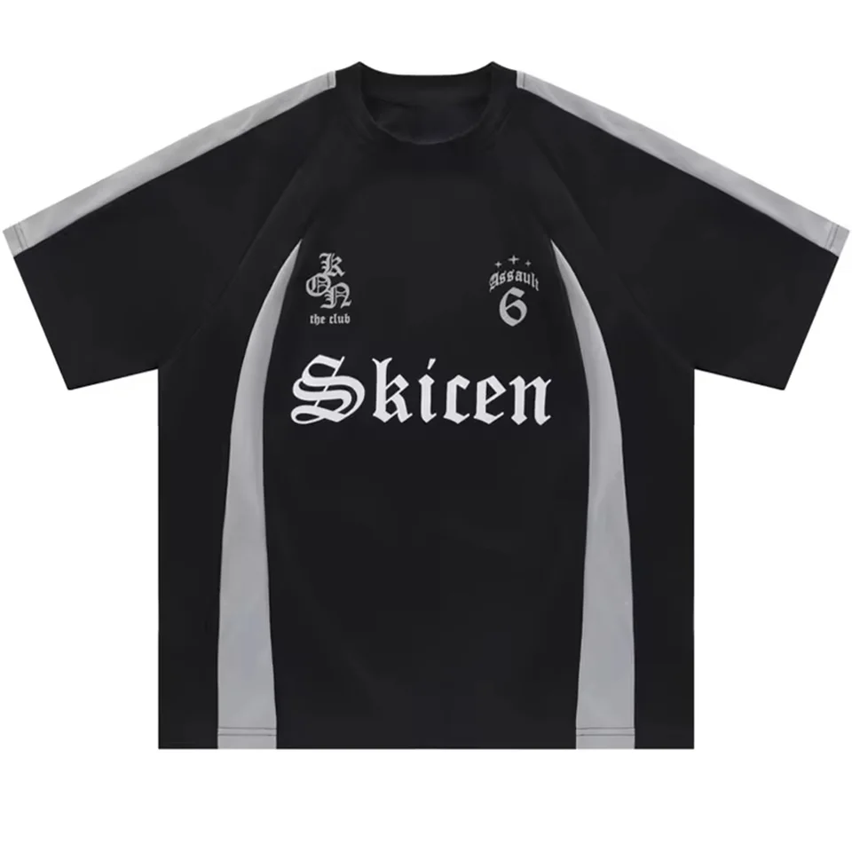 Pánske tričko O-krčku y2k vintage tričko Hip hopový list tlač retro priedušný dres tričko Streetwear harajuku príležitostné voľné vrcholy