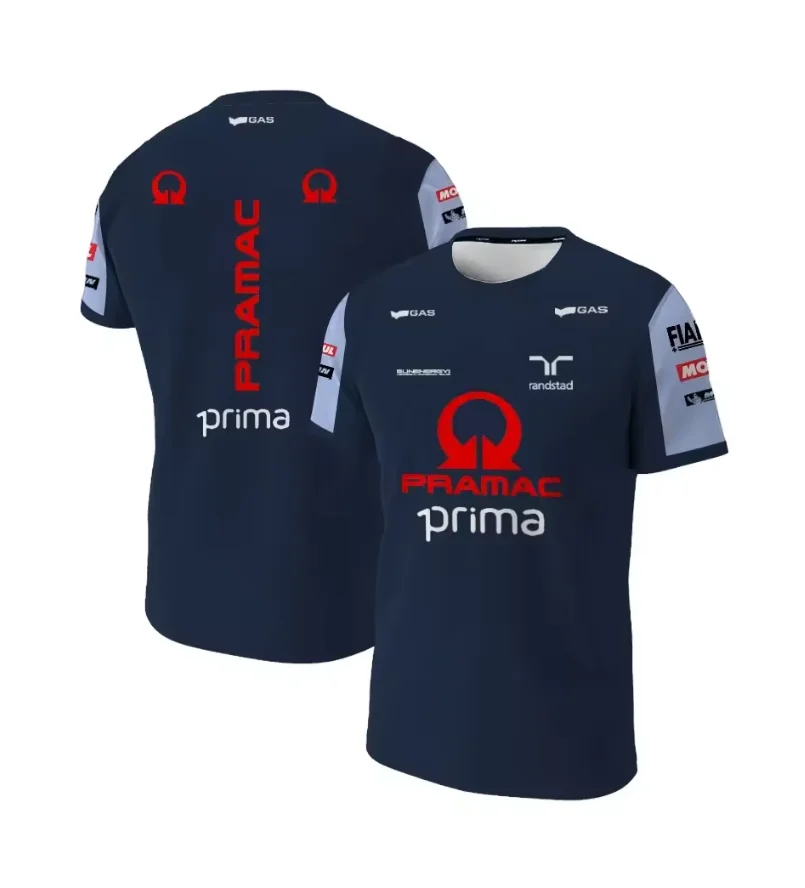 Pánske tričko s krátkym rukávom, tričko s červenou dráhou, Racing Team Pramac, Martin G É Rshort, motocyklové preteky, leto New Serie