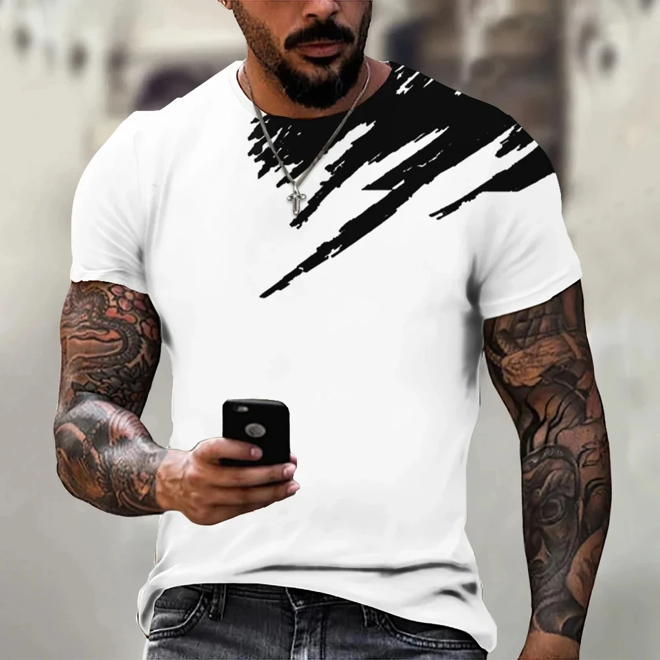 Pánske tričko Trendy nový dizajn Čierna a biela farba Art