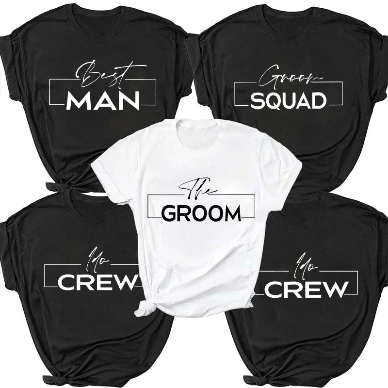Pánske tričká Groom's Svadobná strana tričko Trhirky najlepších mužov bakalárske večierky TEES GROOMMEN NÁVRH