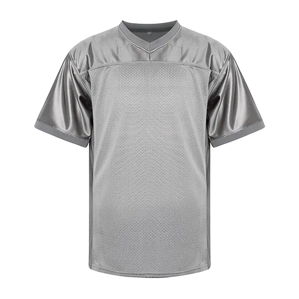 Pánske tričká Hip Hip Hop Solid Color V-Neck T tričká uvoľnené priedušné mercerované vertikálne futbal rýchle suché streetwear