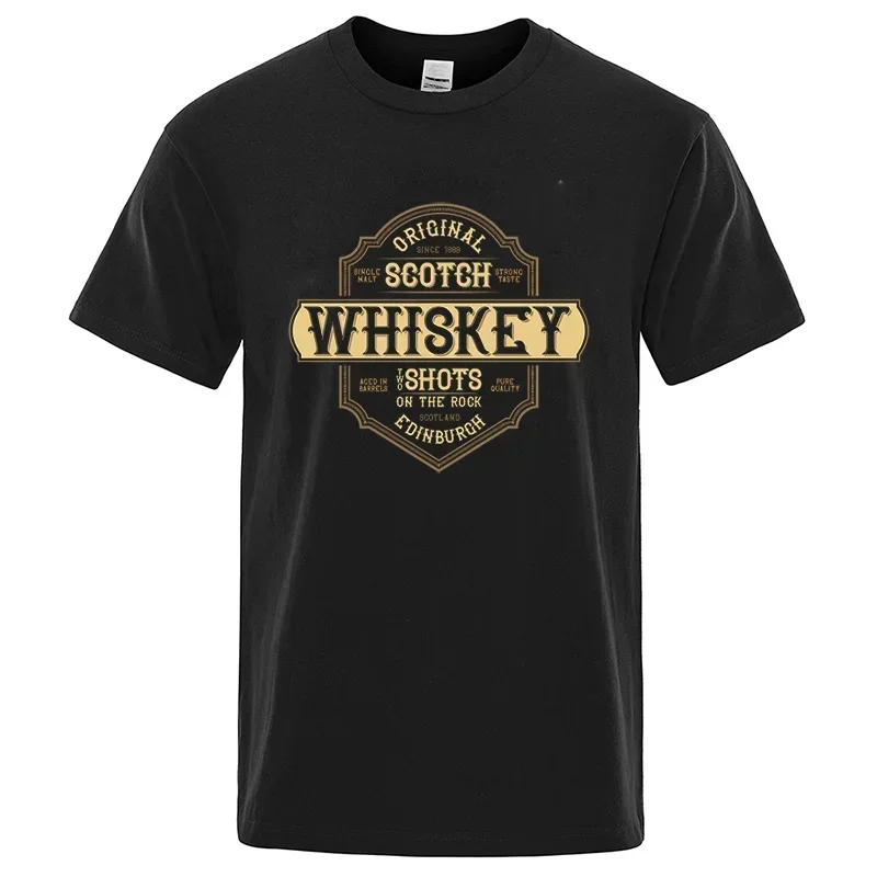 Pánske tričká Tričká Tops Funny Black Tees Tréns whisky nápoj grafické tričká Harajuku Streetwear Hip Hop T tričko oblečenie