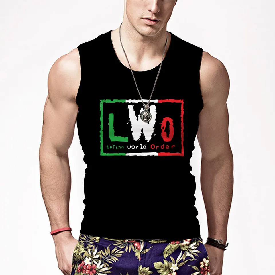 Pánske čierne Lwo Tank Top leto New Fashion Muži nadrozmerná vesta 2023 Športové tesné nádrže Tops Tričká oblečenie