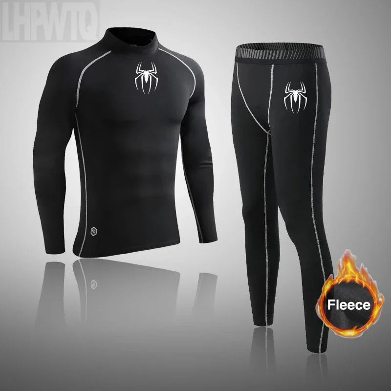 Pánske športové lyžiarske spodné prádlo Fleece Fleece Termal Compression pančucháče základnej vrstvy Zimné lyžiarske lyžovanie tepelné spodné prádlo Running Set