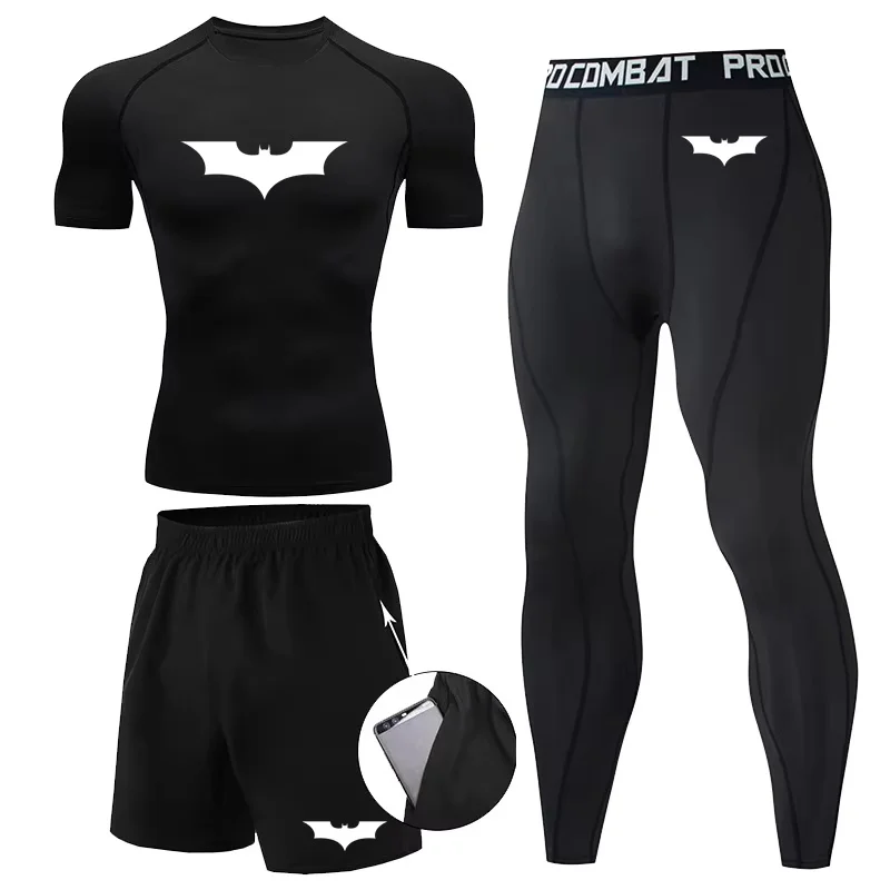 Pánske športové oblečenie Rýchle suchý Rashgard Sport Tirlk Men Kompresné nohavice telocvičňa bežecká košeľa Men Fitness leggings oblečenie tesný oblek