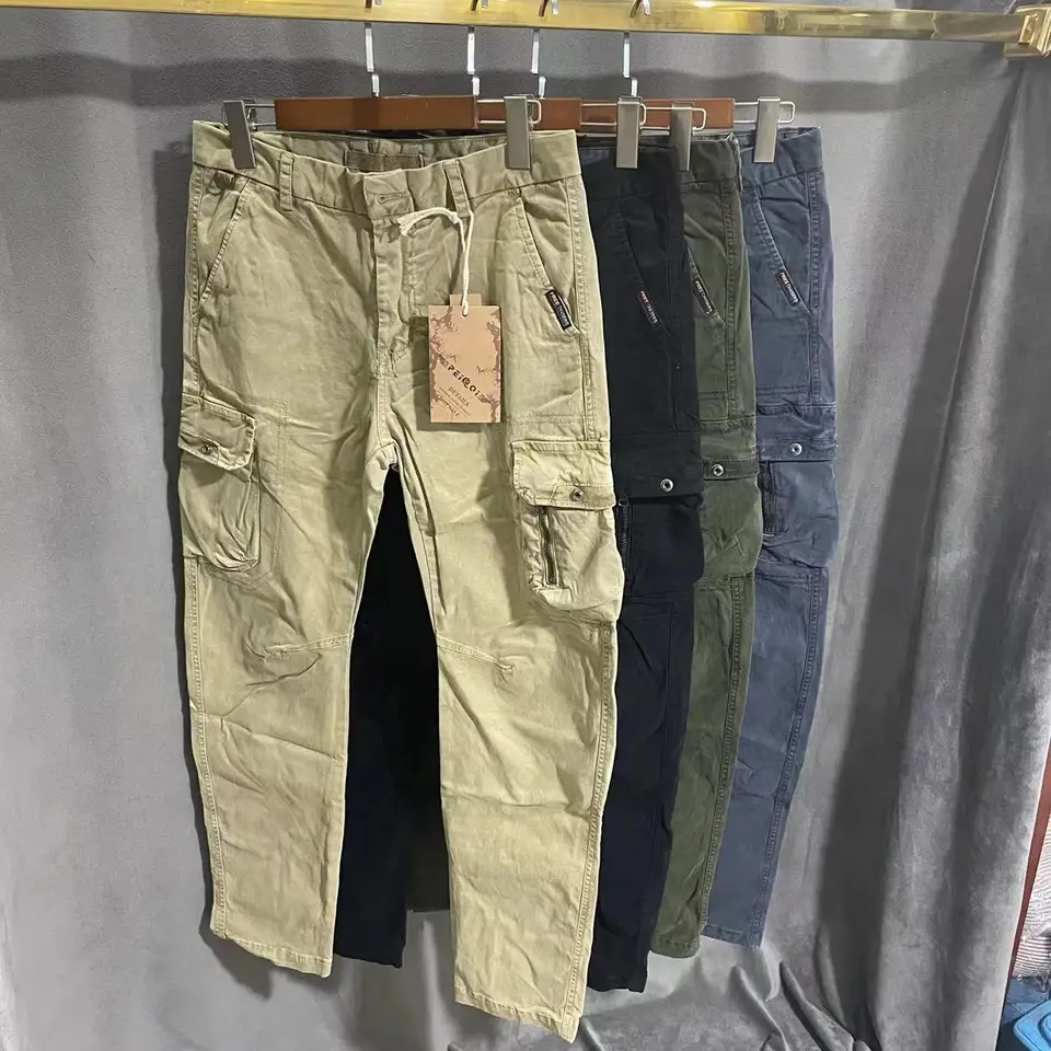 Pánske štíhle montážne pracovné nohavice Hrobné váhy Rovné vonkajšie príležitostné nohavice Multi vrecko Longs Trekking Tooling Toging Clothte