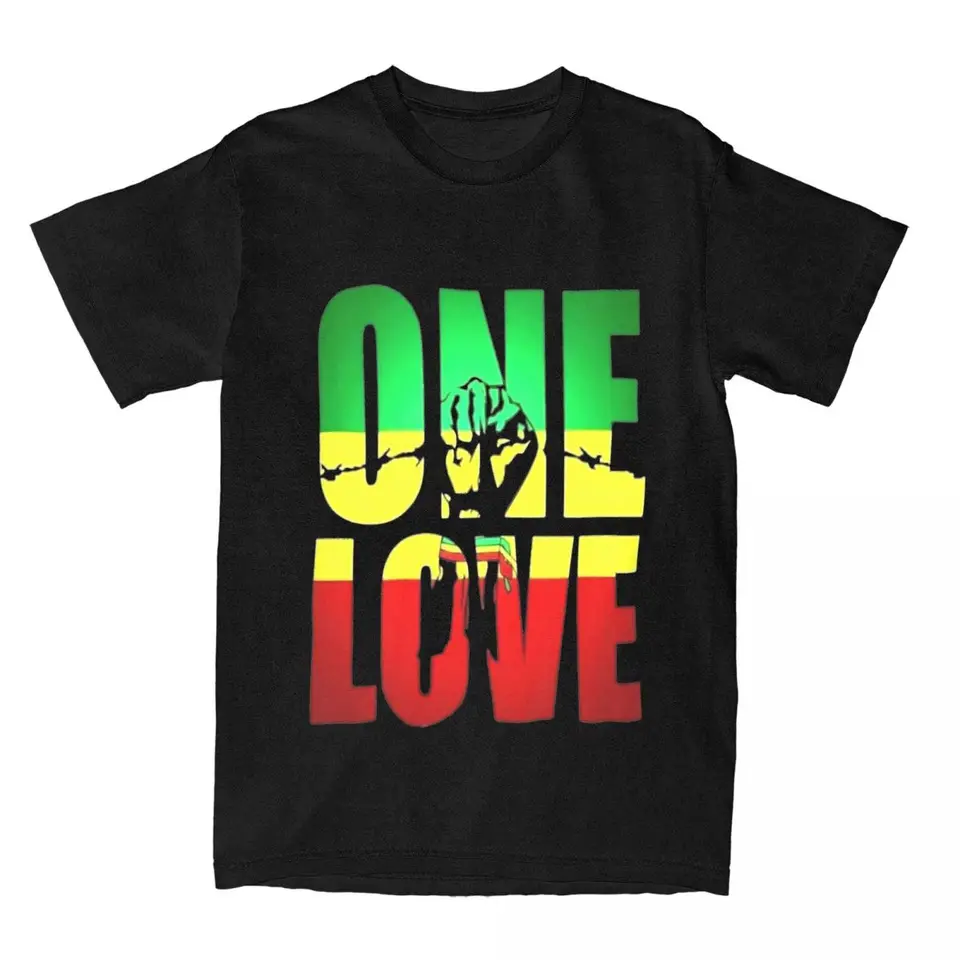 Pánsky bob Marleyed One Love T tričká hudobná legenda reggae hudobné bavlnené odpaliská y2k tričko s krátkym rukávom Tričko o ne-neck