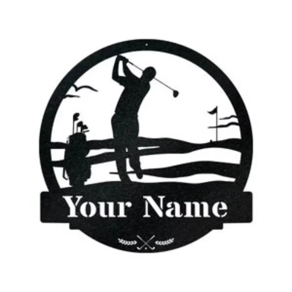 Pánsky golfový vlastný monogram kovový znak nástenný dekor personalizovaný názov stomnalizovaný halloween dekorácia dvere myš Perez zuby