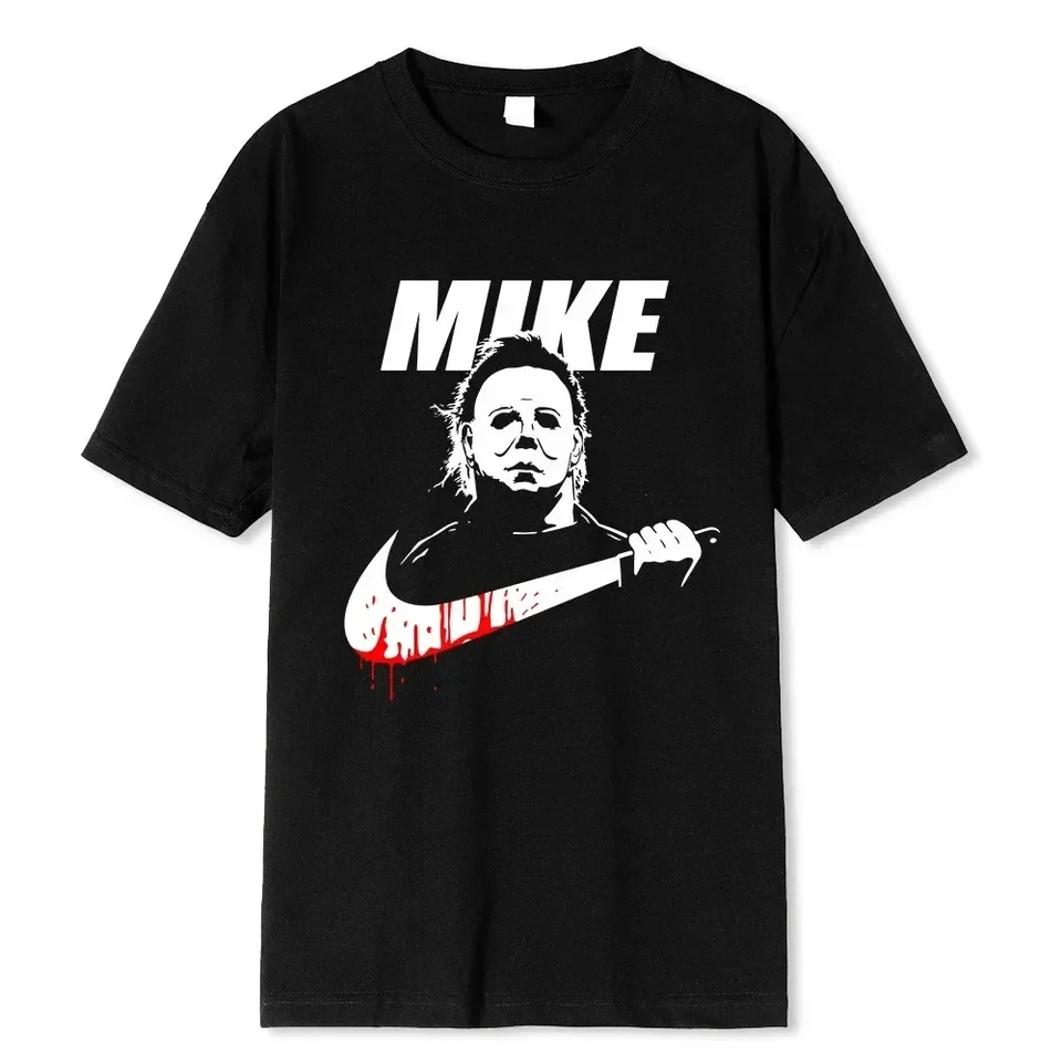 Pánsky Halloween Horror Film Vintage T tričko Funny Mike Vytlačené krátke rukávy Streetwear Nadmerné tričko TEE Men