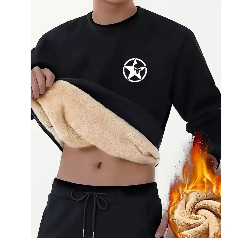 Pánsky individuálny tvorivý vzor Pohodlné posádky kapucňa Pánske zimné teplé plus fleece s dlhým rukávom s kabát pre dospelých dospelých
