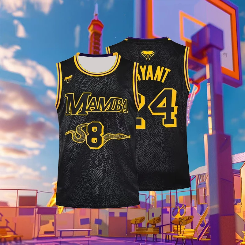 Pánsky letný basketbalový výcvik vesta Čierna mamba 8/24 basketbalové obleky Športové vonkajšie tričko Priedušné tričko s rýchlym sušením