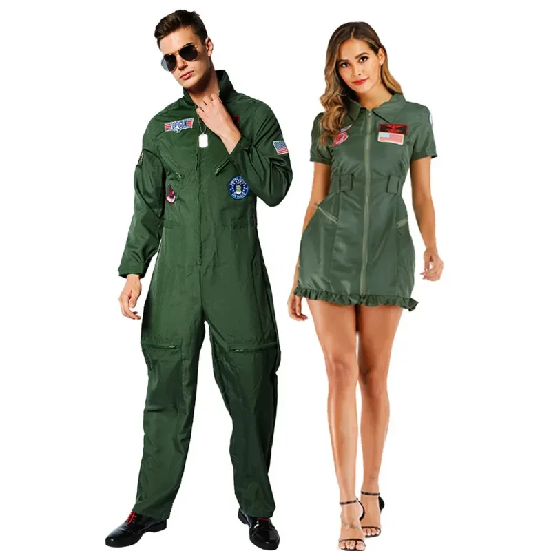 Pánsky pilotný oblek 80. rokov film Top Gun Air Force Uniforma dospelých Halloween Cosplay kostým karneval Veľkonočné puri