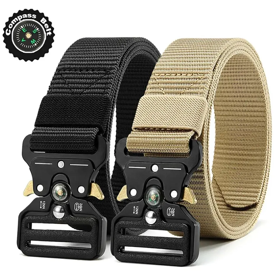 Pánsky pás Outdoor Multi Function Compass Belt Vysoko kvalitné plátno pre nylonové luxusné pásy Dámske športové džínsy neutrálny opasok