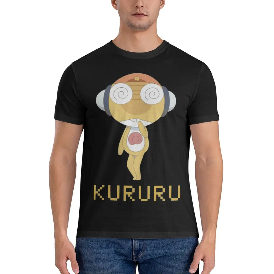 Pánsky seržant Major Kururu Reporting Tieň Sgt Frog Keroro Gunso Cartoon Anime Cotton Tops Vintage Tričká s krátkym rukávom