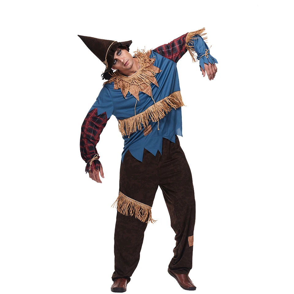 Pánsky zlý strašiak kostým kostým Deluxe pre dospelých Scary Halloween Slaw Wizard Suit Carnival Veľkonočné purivo luxusné šaty