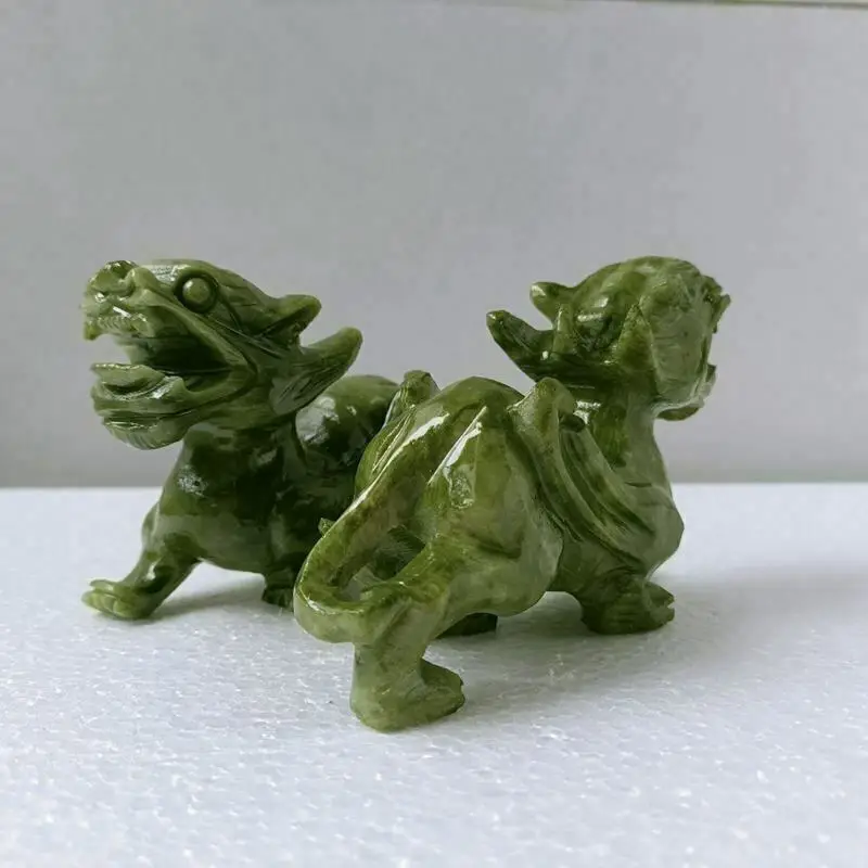 Pár 100% / čínskeho prírodného zeleného Jade Dragon Pixiu pár