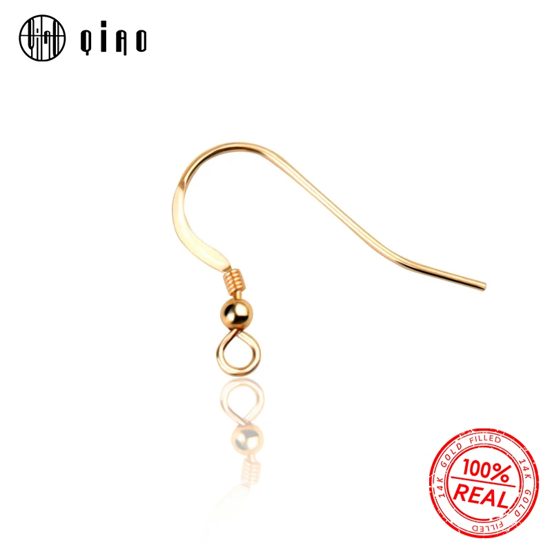 Pár 22 mm 14k zlata plné uší drôty Háčiky 14k zlaté sponky s korálkami pre náušnice pre domácich majstrov