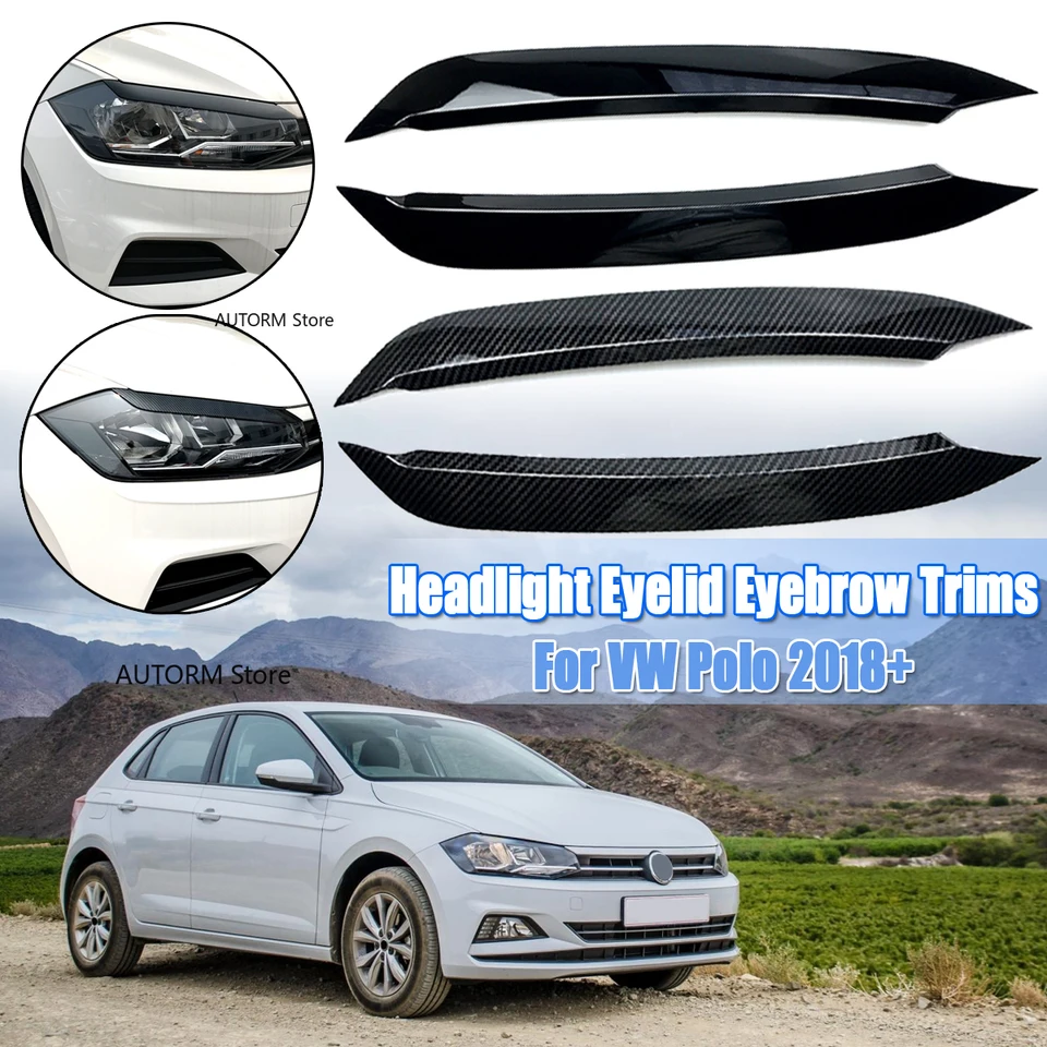 Pár auto predných svetlometov obočia obočie Otrim obočie obočia obočie pre Volkswagen Polo Mk6 2019+ 2020