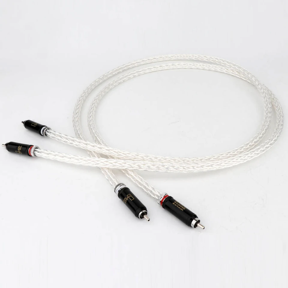 Pár HI-END RCA kábel OCC Strieborný zvukový kábel s WBT Self Browking RCA zástrčkový kábel HIFI 2RCA na 2RCA kábla