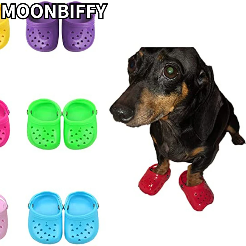 Pár Malé roztomilé 3D mini sandále Plastové plastové krásne plážové topánky Croc Hole Pet Shoe Dogs Accessoires Pets Pets Pets Pets Pet Parts