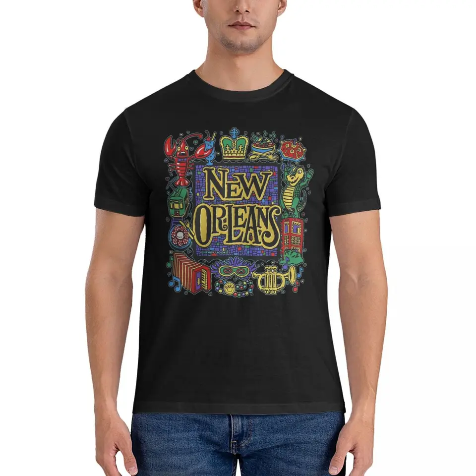 Pár tričko New Orleans Andy Lackow Designs T košele Trendy letné odpaliská vintage tlač 100 bavlnených odevov plus veľkosť