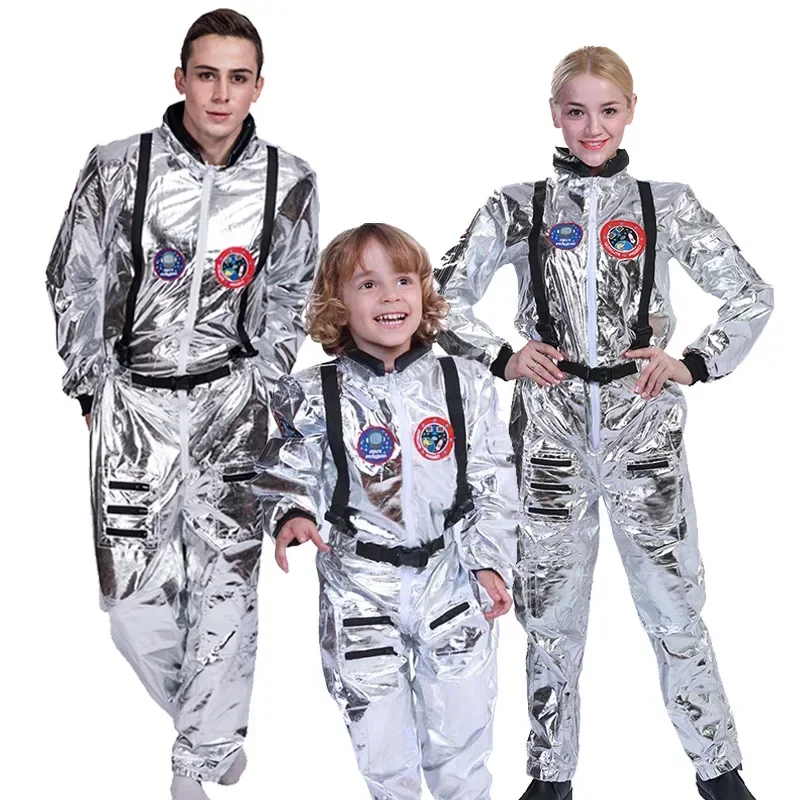Páry detské cosplay astronaut kombinézy uniformy unisex Halloween karnevalové oblečenie párty vesmírne kostým rol