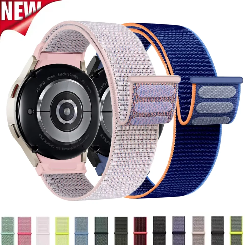 Pás pre Samsung Galaxy Watch 7/6/4/Classic/5 Pro 44 mm 40 mm zápästie No Gaps No Gaps Nylon Sport Loop Correa náramok Galaxy hodinky 7 remienok 7