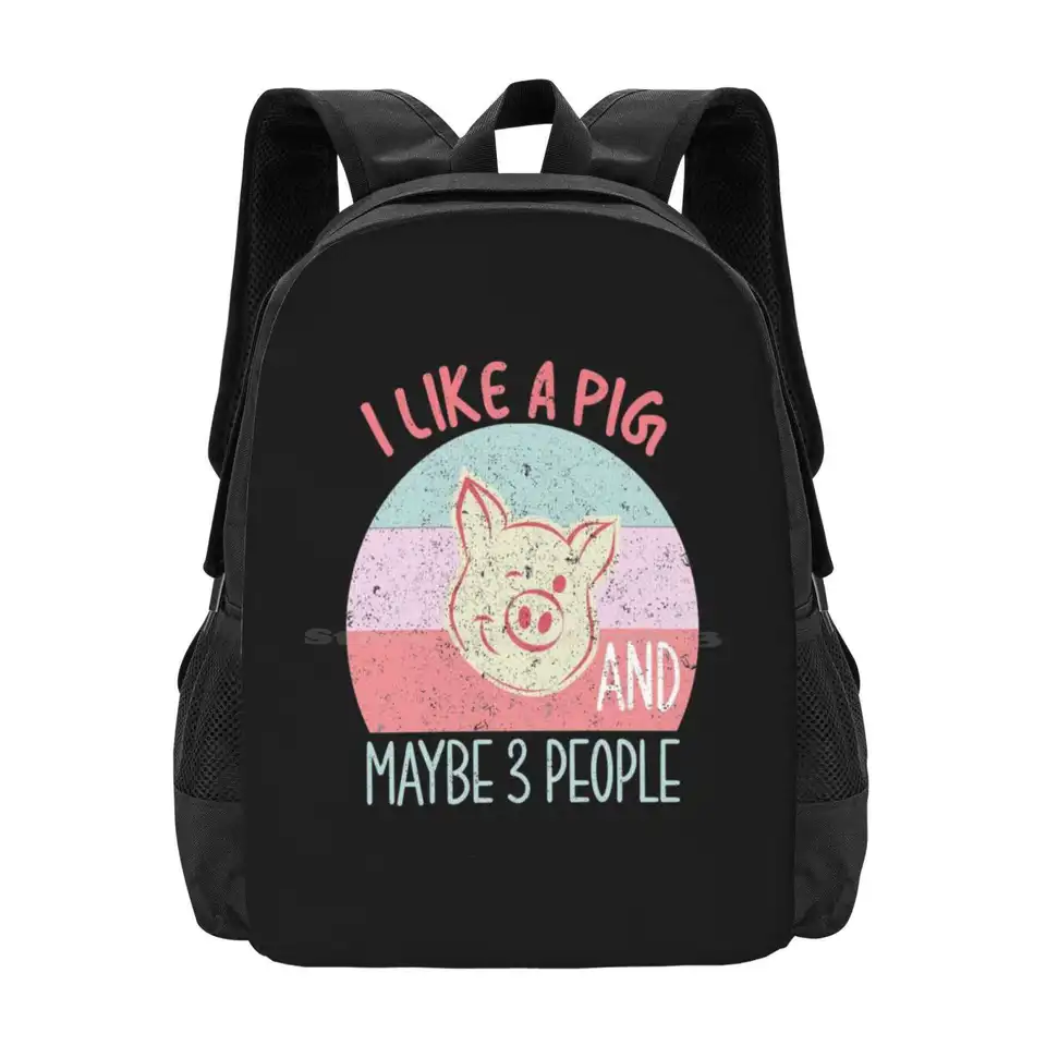 Páči sa mi prasa a možno traja ľudia, ošípané vintage batohy pre školských tínedžerov dievčatá cestovné tašky Pig vintage prasa hovoria ošípané