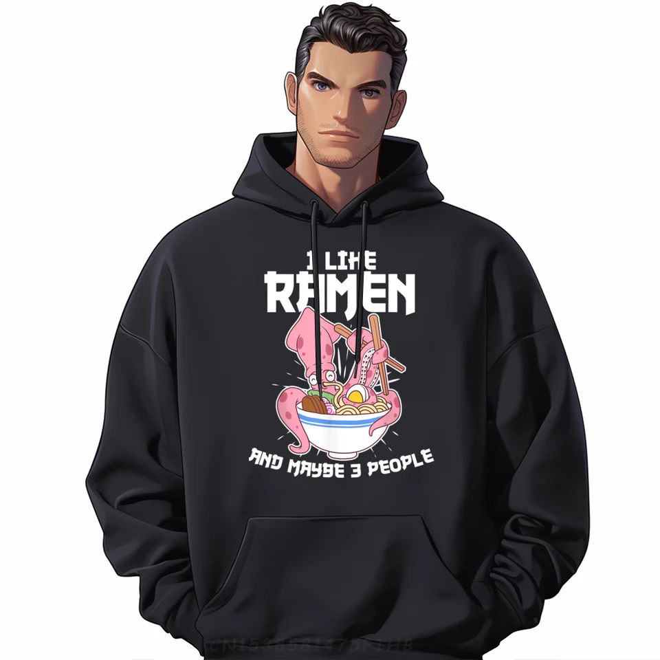 Páči sa mi ramen a možno 3 ľudia manga pánske grafické tričká Men s dlhým rukávom mužov vianočný sveter s dlhým rukávom