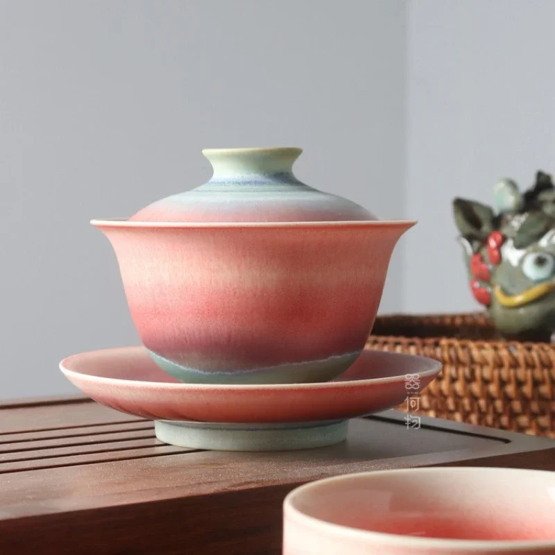 Päta zmena červená gaiwan pre čaj porcelán čínsky jingdezhen tureen čajový set čajový misa kung fu