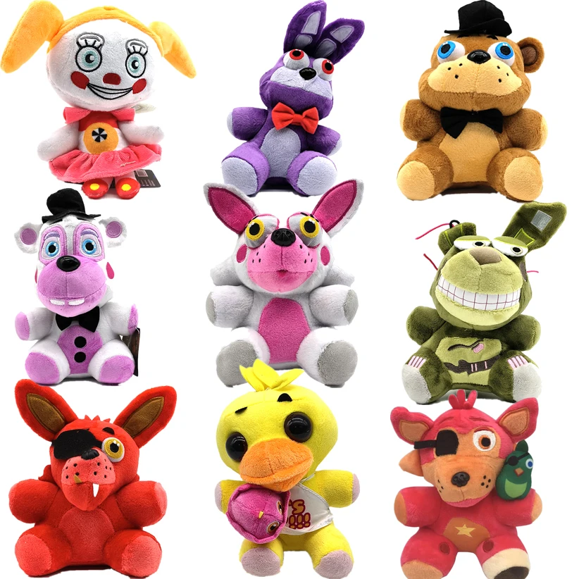 Päť noc v Freddy Fnaf Cute Cartoon Periférne hračky Game Doll 18 cm Bonnie Bear Foxy Dolls Freddy Hračky na darčeky k narodeninám