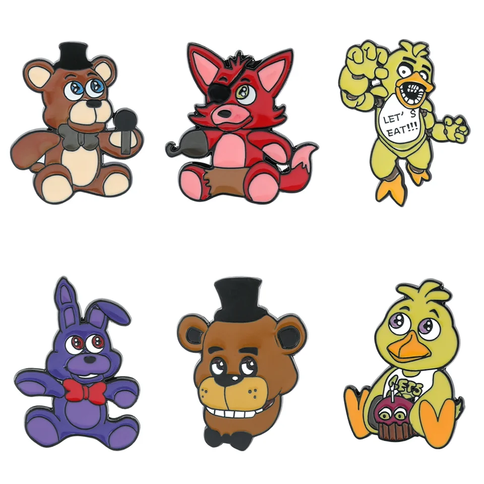 Päť nocí v Freddy smalt Pin Funny Spring Bonnie Freddy Fazbear Metal Badge Broš