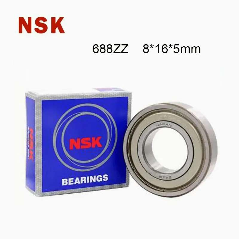 Pôvod Japonsko NSK 688ZZ Lose ABEC-7 8x16x5 mm Miniatúra 688Z Mini guľôčkové ložiská 618/8ZZ EMQ Z3 V3 Kvalita 688 ZZ