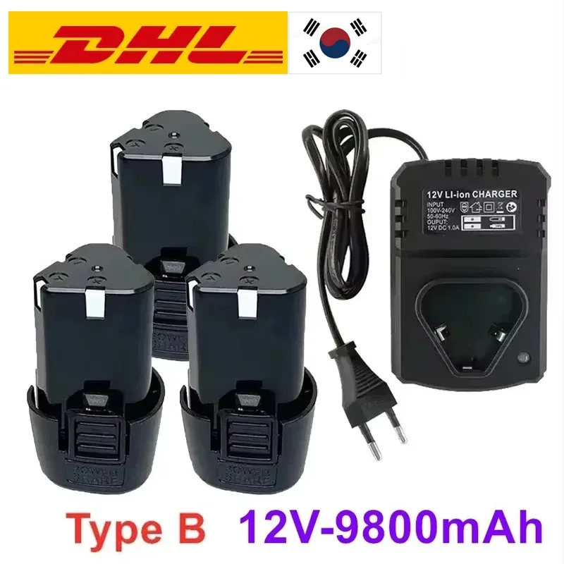 Pôvodná 12V 9800 mAh typu B Elektrický nástroj Univerzálne nabíjacie batéria, elektrický skrutkovač, elektrická vŕtačka lítium-iónová batéria