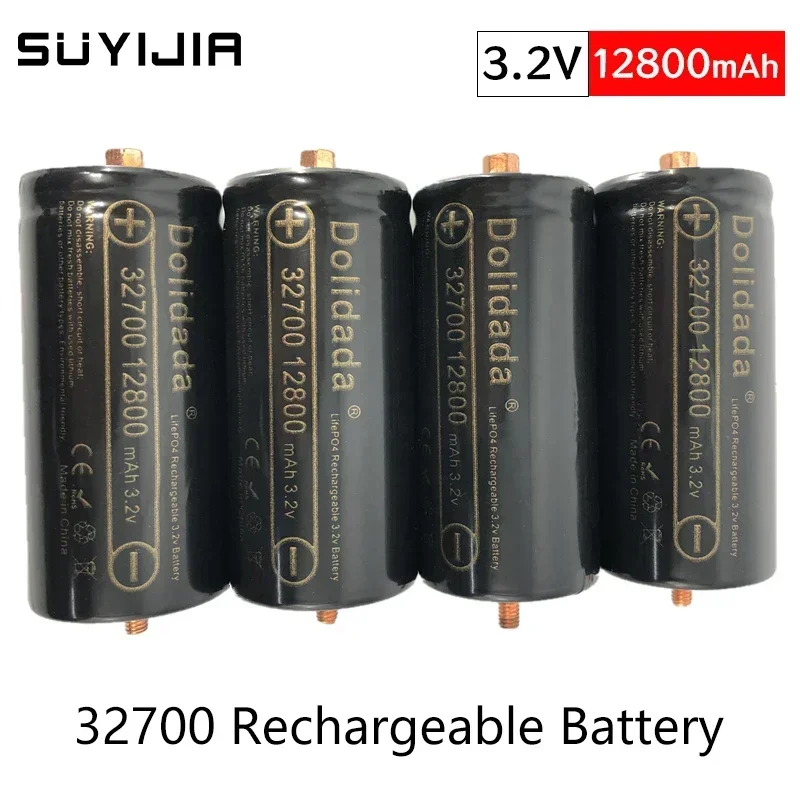 Pôvodná 3,2 V 32700 LIFEPO4 batéria 12800 mAh Nabíjateľné batérie Profesionálne lítium -železné fosforečné bunky so skrutkou